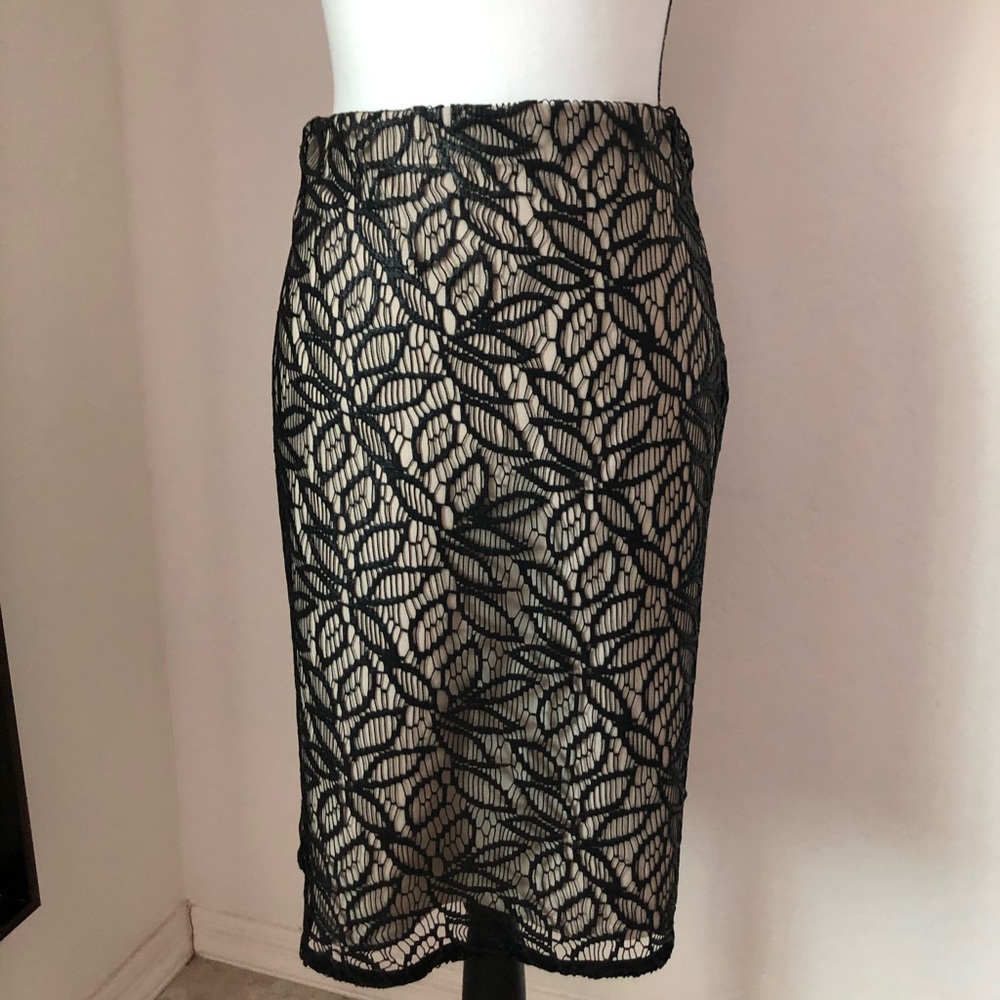 Ann Taylor Faux leather-lace Skirt